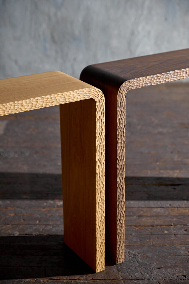 Ludus Lucis Console | Custom Handmade by Tim Noone - Texture, Walnut, Oak, Solid, Console, Hall Table