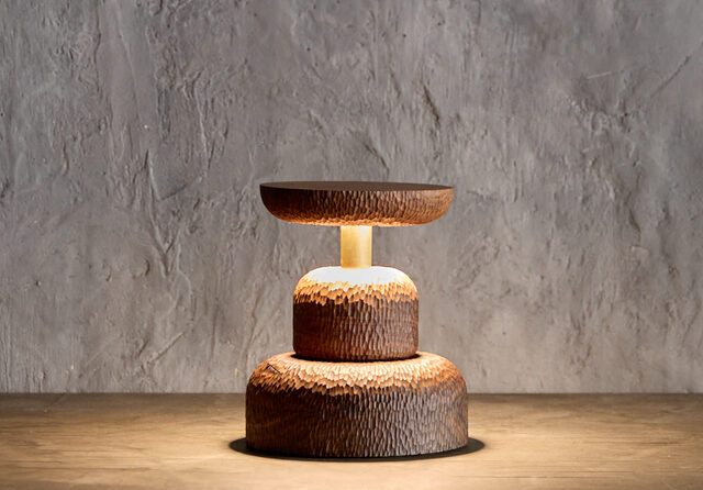 Tanens Lucem Circulus Lamp | Custom Handmade by Tim Noone - Texture, Walnut, Oak, Lighting, Lamp, Brass, Timber