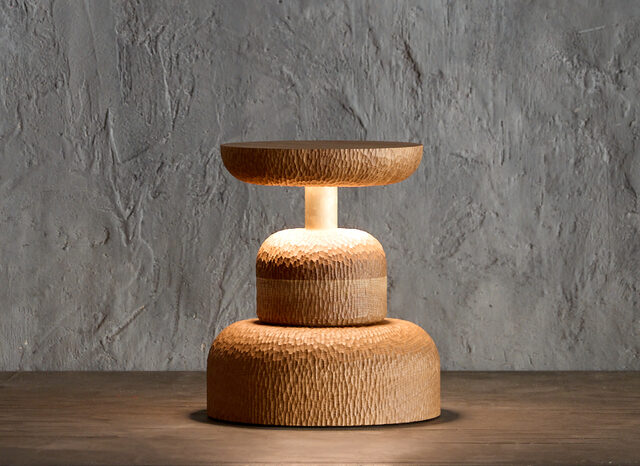 Tanens Lucem Circulus Lamp | Custom Handmade by Tim Noone - Texture, Walnut, Oak, Lighting, Lamp, Brass, Timber
