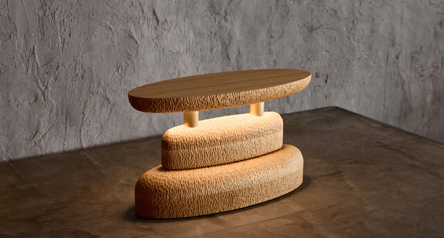 Tanens Lucem Ellipsis Lamp | Custom Handmade by Tim Noone - Texture, Walnut, Oak, Timber, Lamp, Lighting, Brass