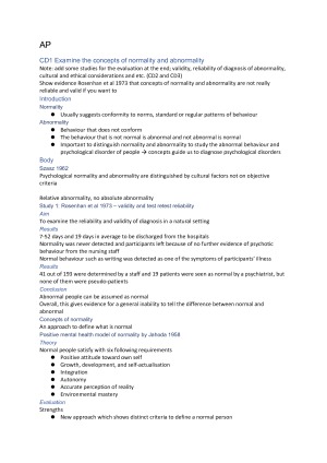 Abnormal psychology ib