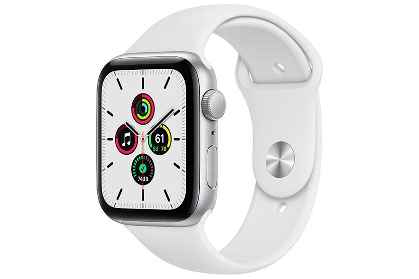 Apple Watch SE GPS | 44mm | Silver Aluminum with White Sports Band (2020)