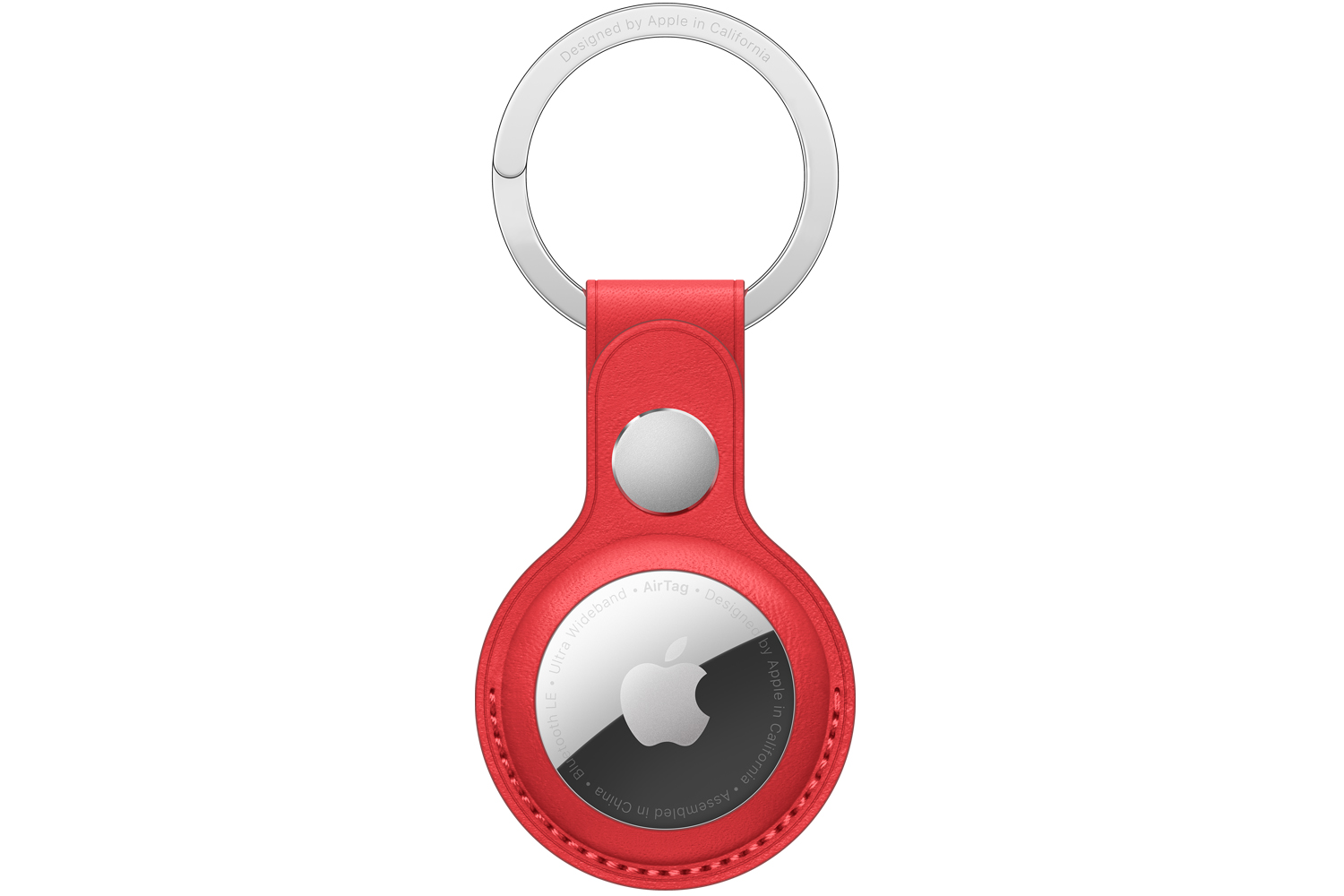 Apple AirTag Leather Key Ring | Red