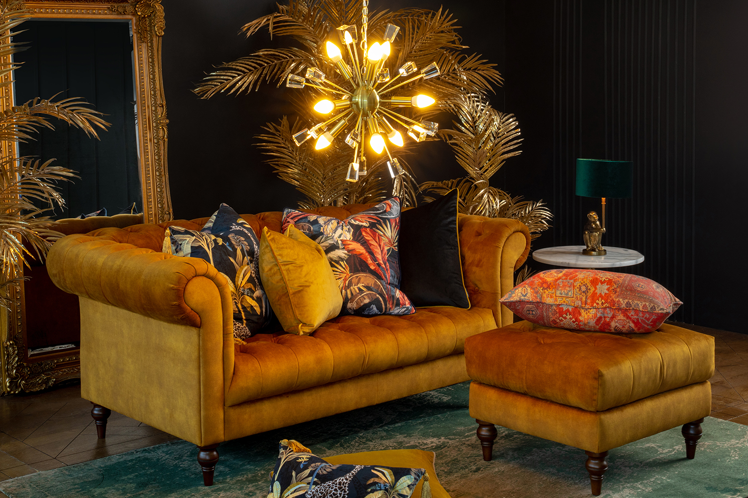 Paradisa Cushion | Navy & Rust | 45 x 45cm