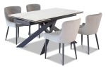 Lumi | 5 Piece Dining Set | Saxon Chairs | Velvet Grey