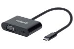 Manhattan USB-C to VGA Converter with Power Delivery Port