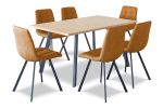 Mercury 7 Piece Dining Set | Freddie Chairs | Brown