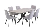 Ark 7 Piece Dining Set With Bonnie Chair | Grey