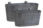 Flowerpots With Hangers | Zinc | Set of 2