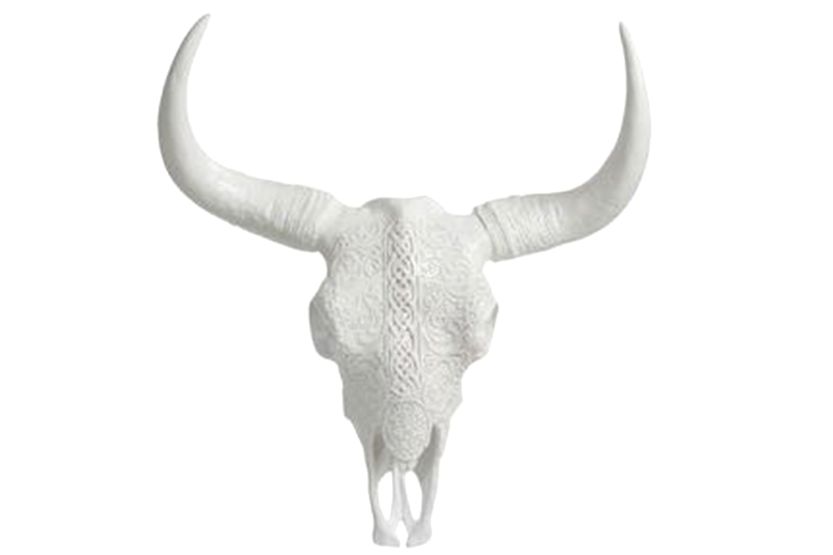 Ibiza Polyresin Skull Hanging | White