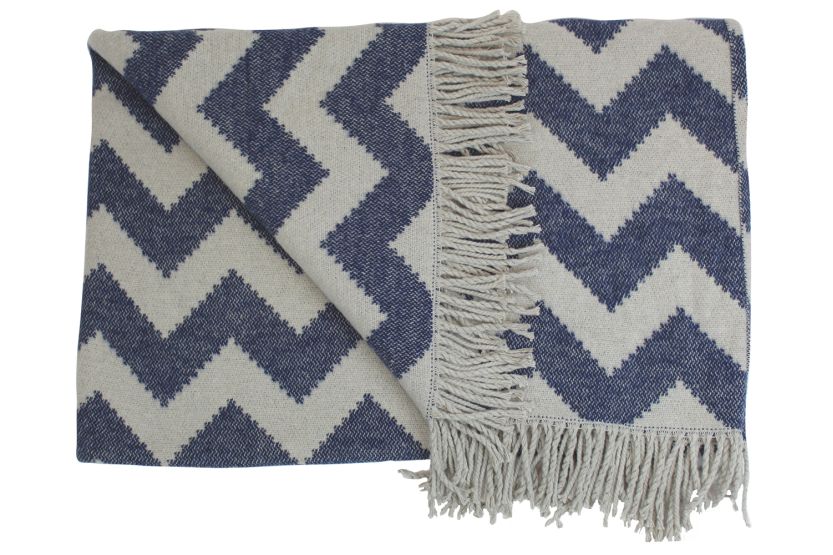 Ziggy Throw | Navy & Grey | 127 x 178 cm