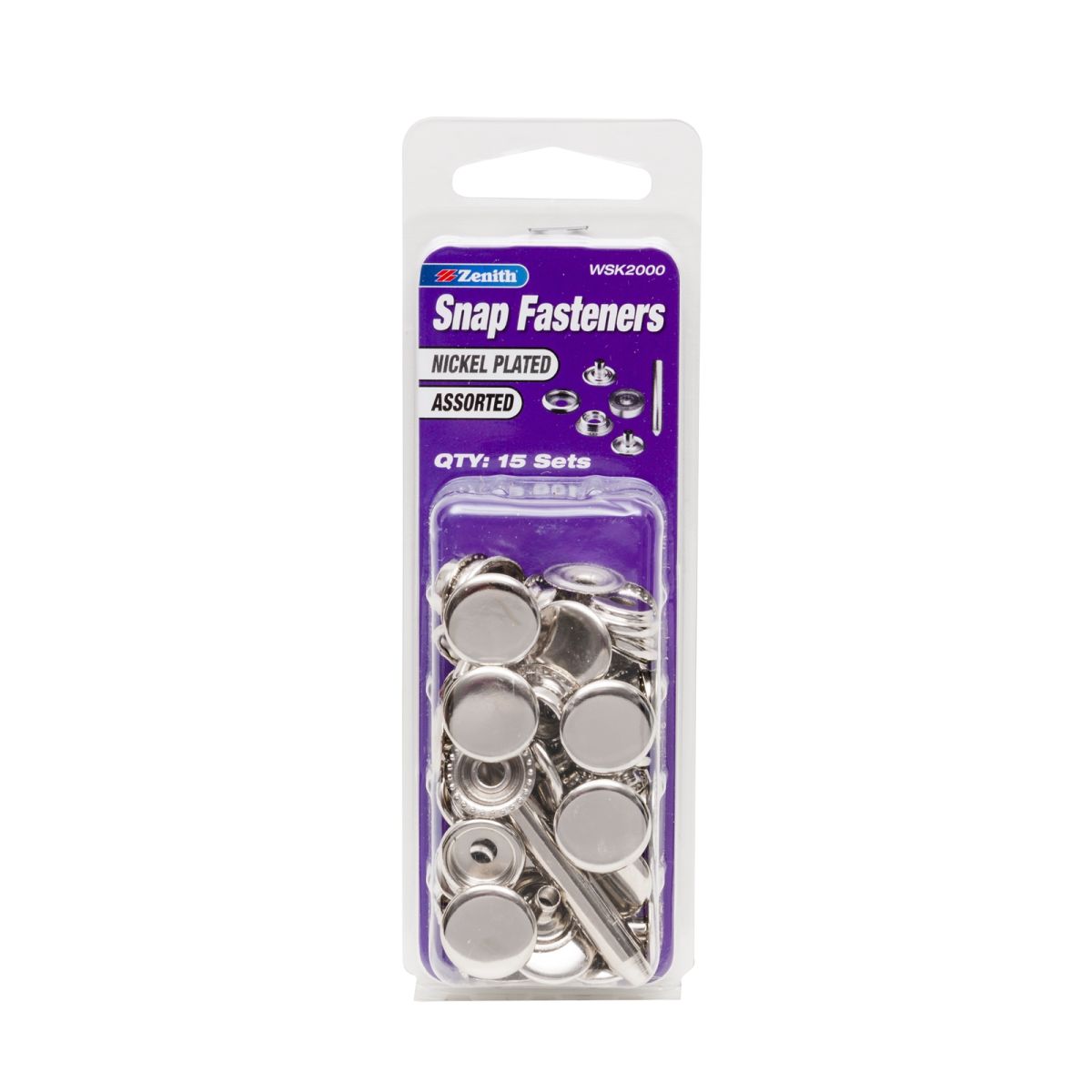 Zenith Snap Fasteners Nickel Plated Assorted (15 Sets) Home Timber