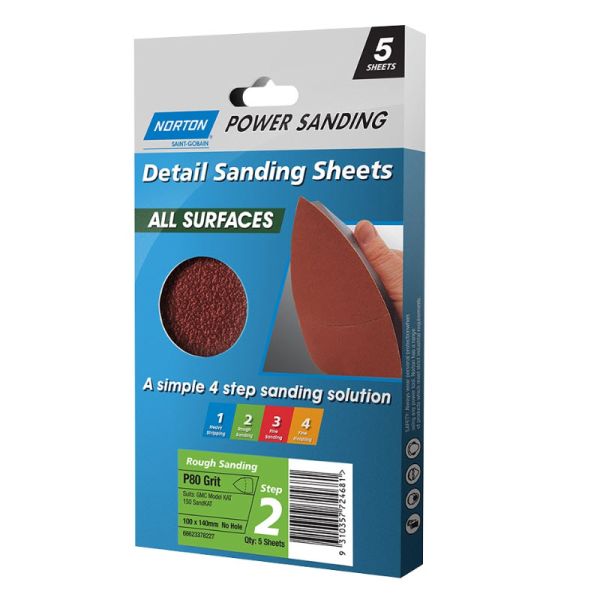 Norton Wood Sanding Sheet GMC Medium 100x140mm Home Timber & Hardware