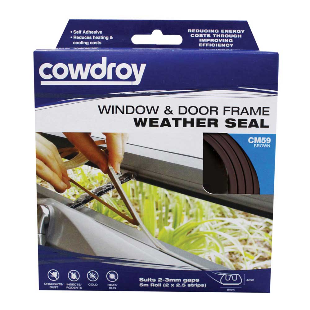 Cowdroy Window & Door Frame Weather Seal 23mm x 5m Home Timber