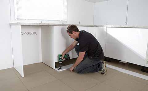 Installing kitchen kick boards