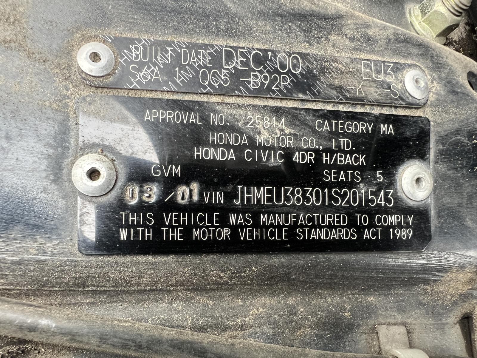 View Auto part Ignition W/ Key Honda Civic 2001