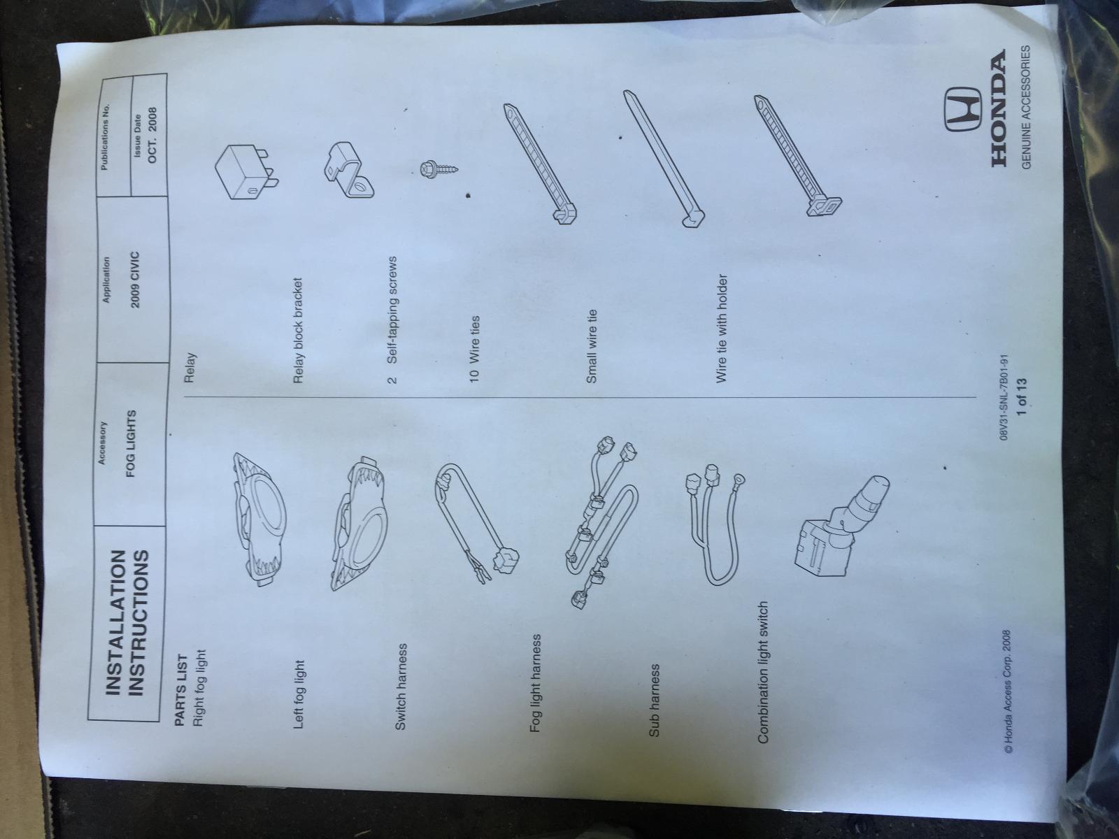 View Auto part Left Indicator/Fog/Side Honda Civic 2010