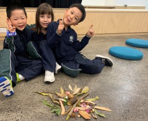 Kindergarten created nature's mandala