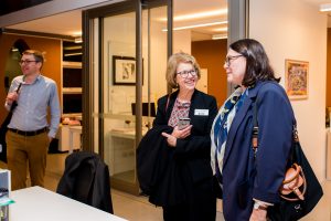 NESA Inspector of Languages Melissa Gould-Drakeley and Association of Independent Schools Languages Consultant Merryl Wahlin inspect the new spaces
