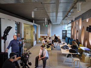 IGS students being filmed for a CSIRO video promoting digital careers