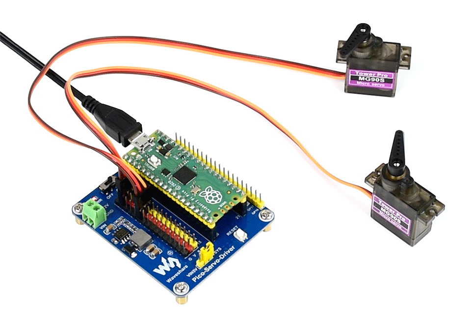 Servo Driver Module for Raspberry Pi Pico, 16ch Outputs, 16bit Resol Pi Australia