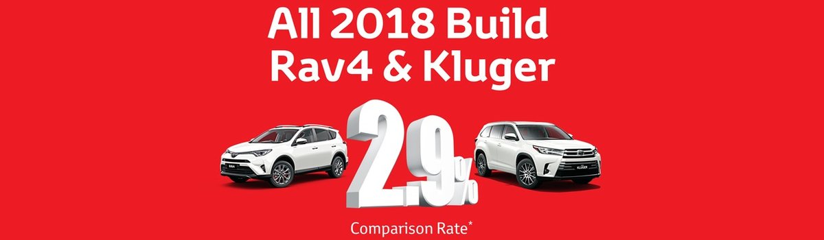 2.9% comparison rate across the All 2018 Rav4 & Kluger models at Waverley Toyota Large Image