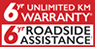 6 Year Warranty and Roadside Assist