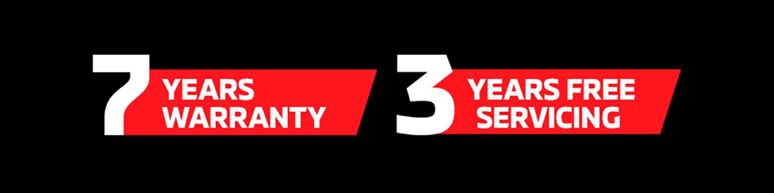 7 Years Warranty + 3 Years Free Servicing