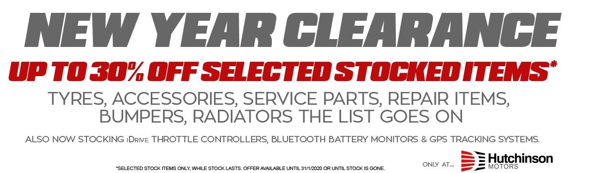 Hutchinson Motors New Year Parts Clearance Large Image