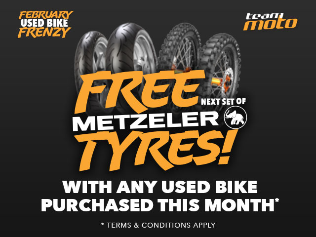 FREE Metzeler Tyres During The February Used Bike Frenzy Sale @ TeamMoto!