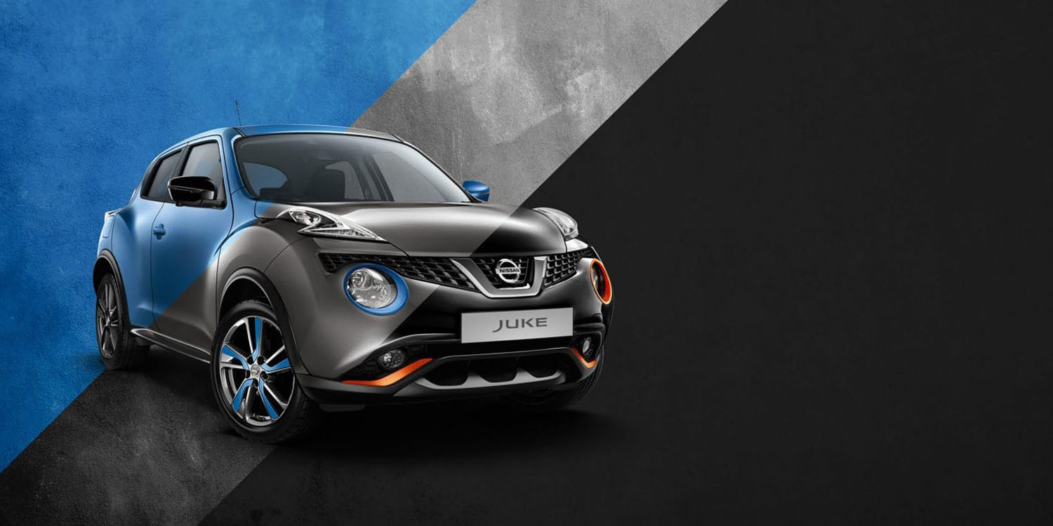 tri-coloured Nissan JUKE