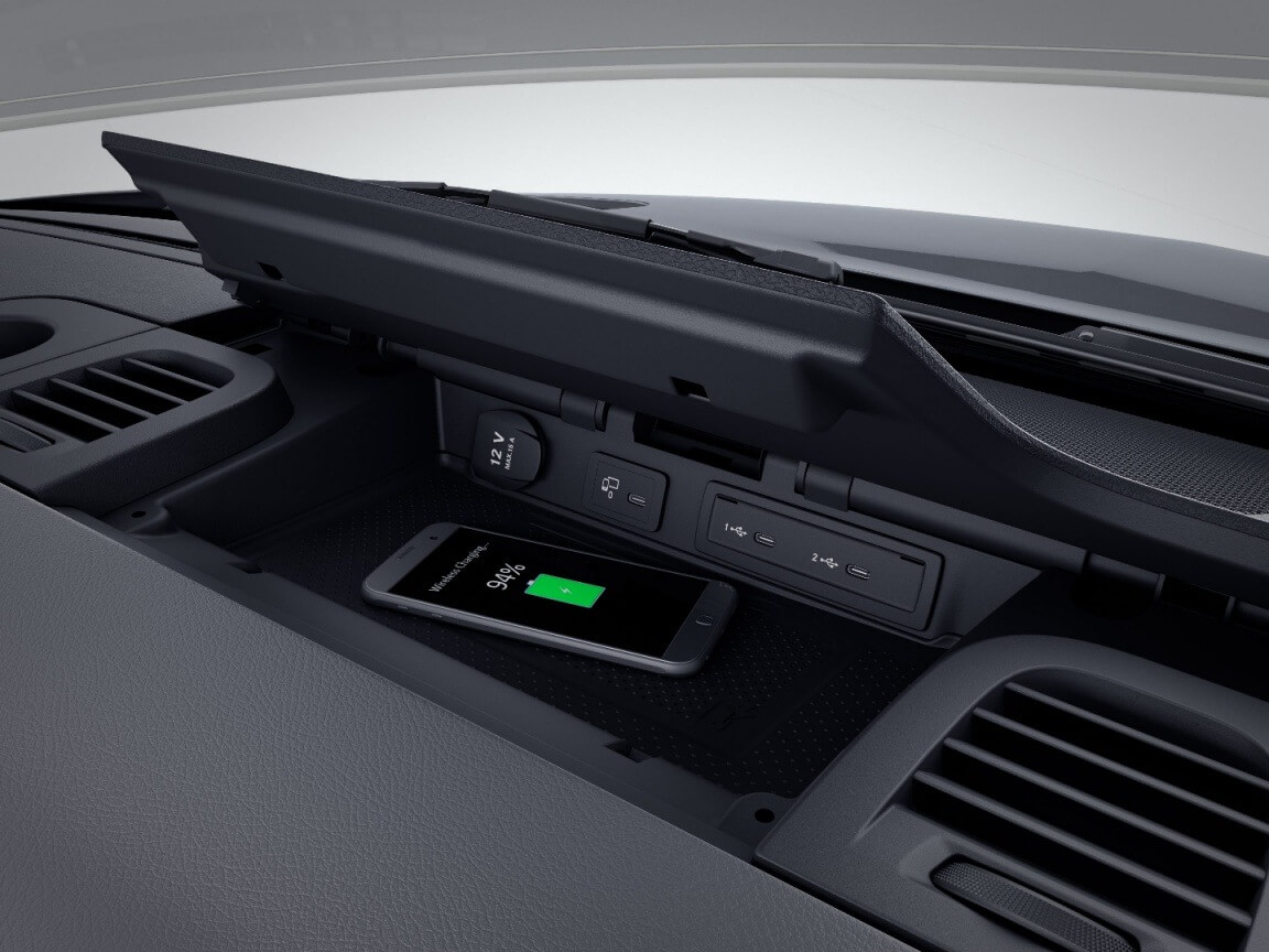 The smart compartment that charges your phone.