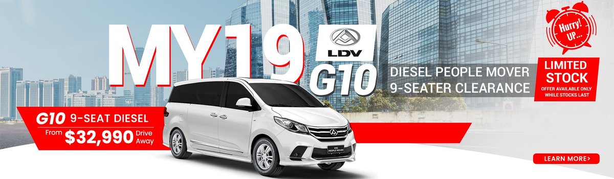 MY19 LDV G10 7 & 9 Seater People Mover Clearance Offer Large Image