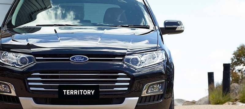 Ford Territory driving along dirt road