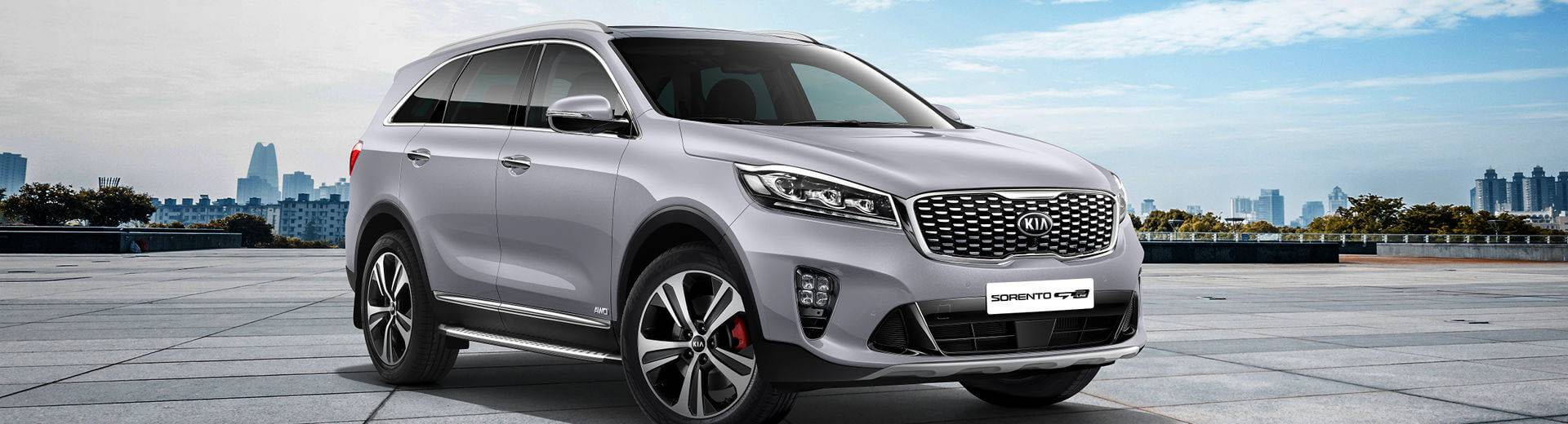 Kia Sorento on dealership building in Perth