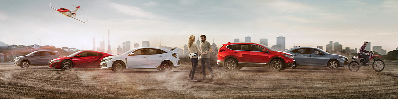 A group of Honda Vehicles and couple in Geraldton