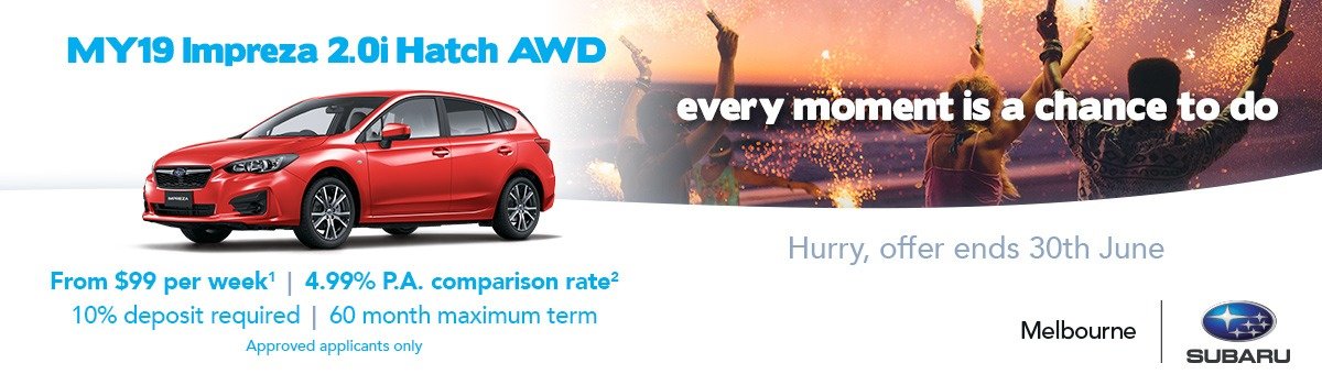 MY19 Impreza Finance Offer Large Image