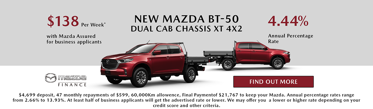 NEW MAZDA BT-50 DUAL CAB CHASSIS XT 4x2 Large Image