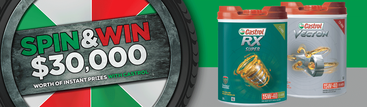 Spin & Win $30,000 of instant prizes with Castrol! Large Image