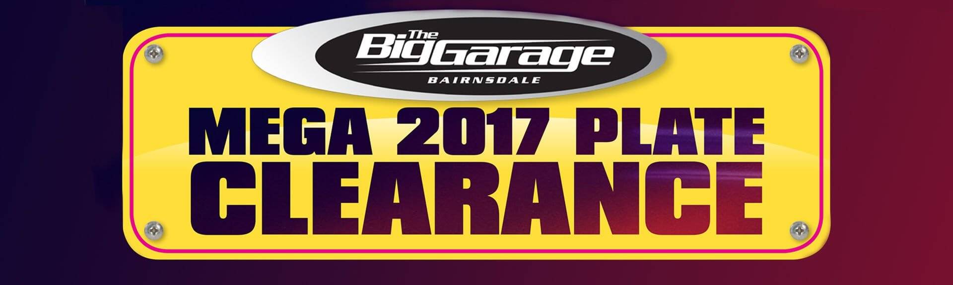 Mega 2017 Plate Clearance