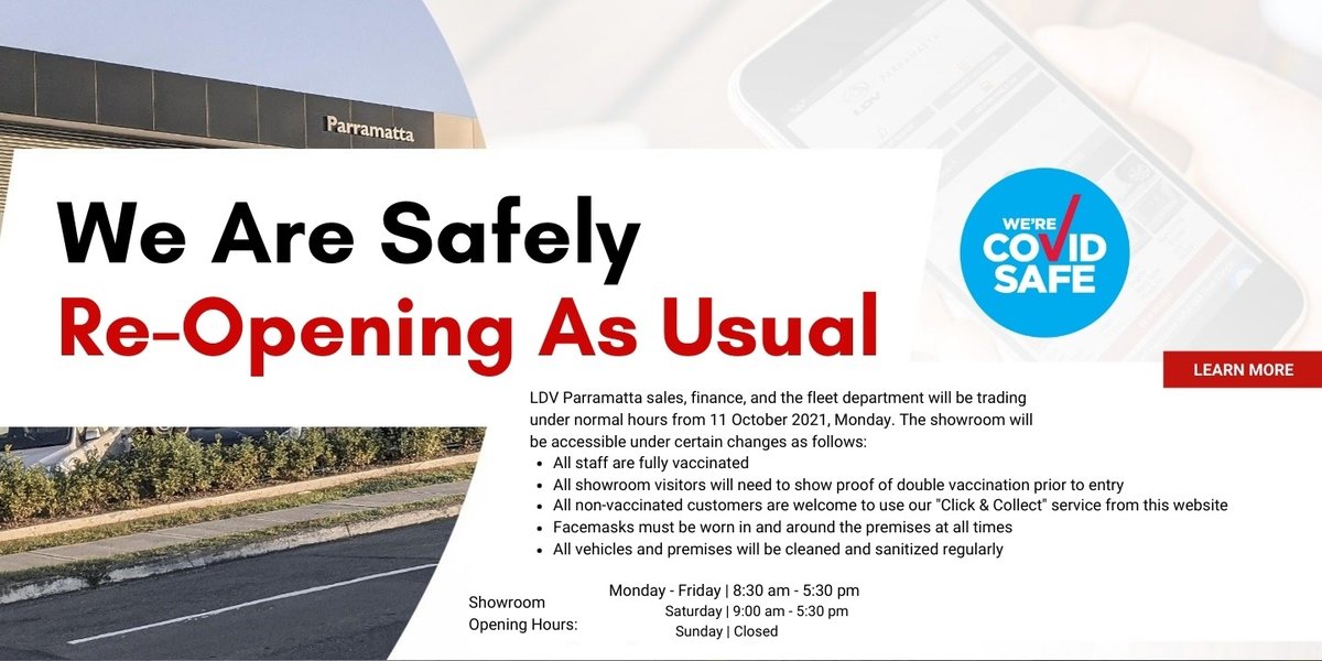 blog large image - LDV Parramatta Showroom Reopening