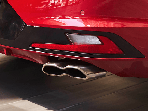 Sports exhaust tips with integrated diffuser.