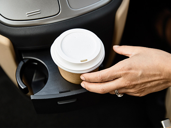 Retractable cup and bottle holders.