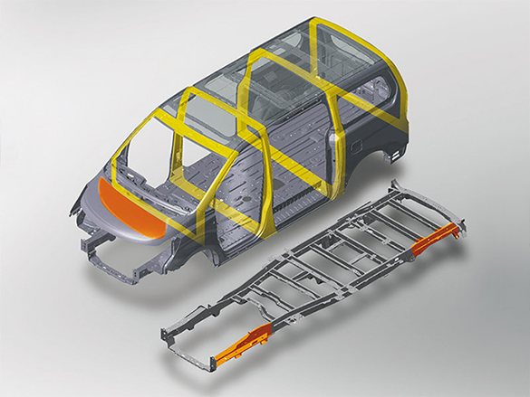4 ring strengthened body with rigid cabin.