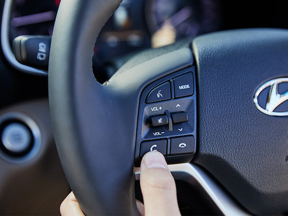 Steering wheel mounted controls.