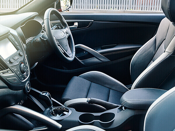 Leather appointed seats.