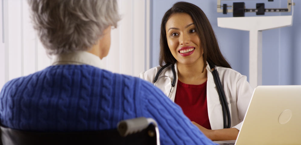 Older woman getting a referral