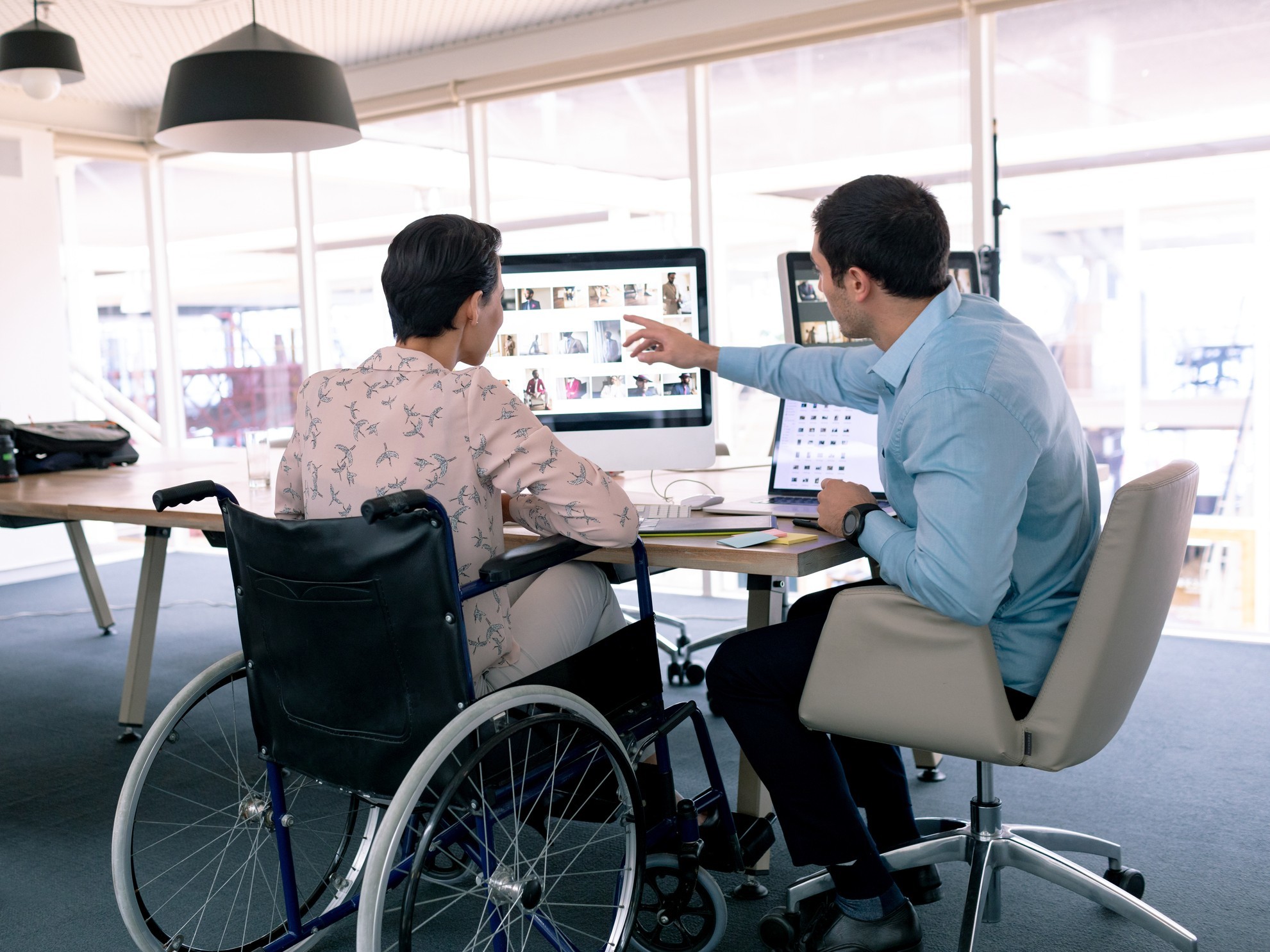 Person with disability learning on the job.