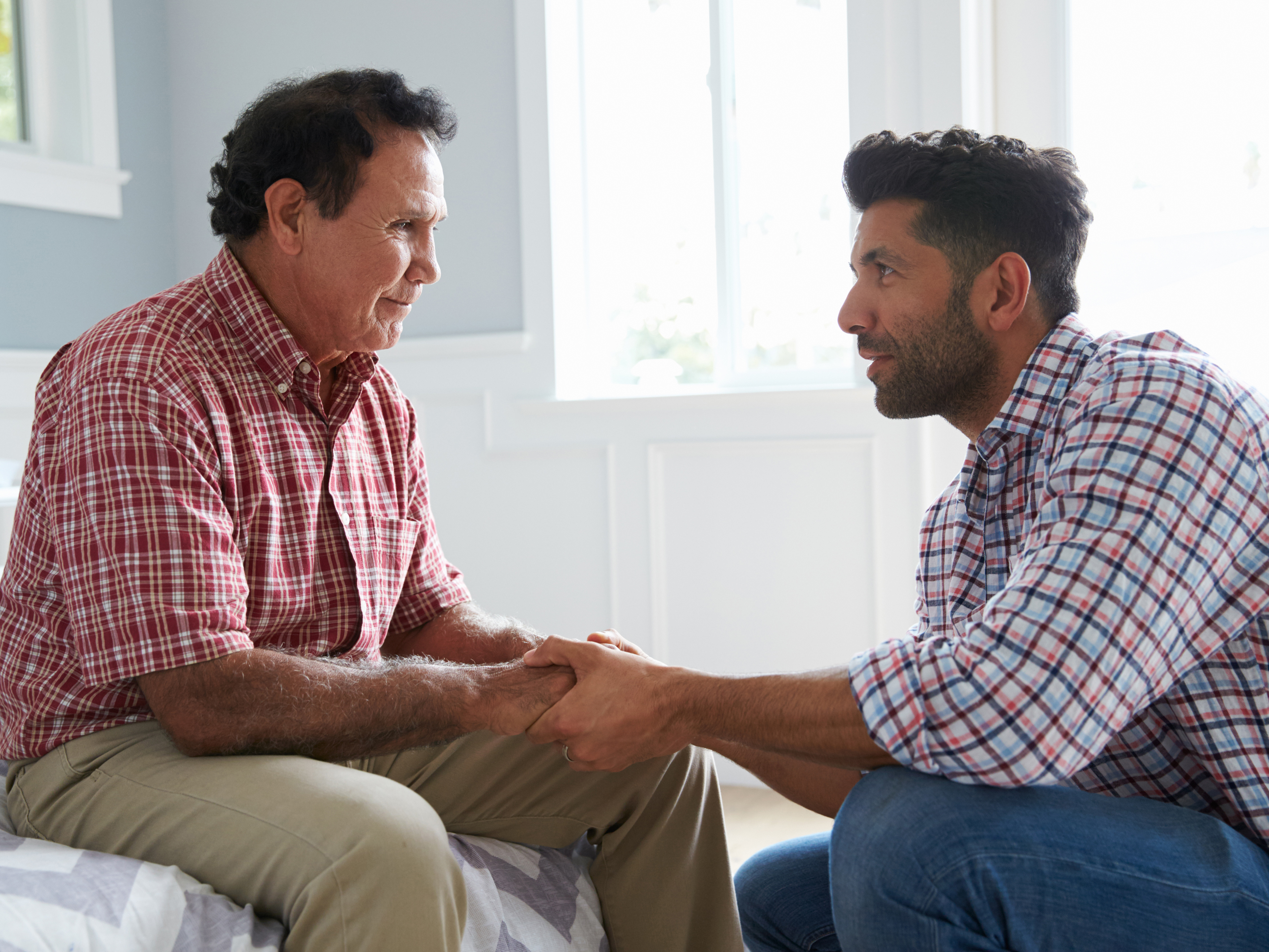 Older man with his son