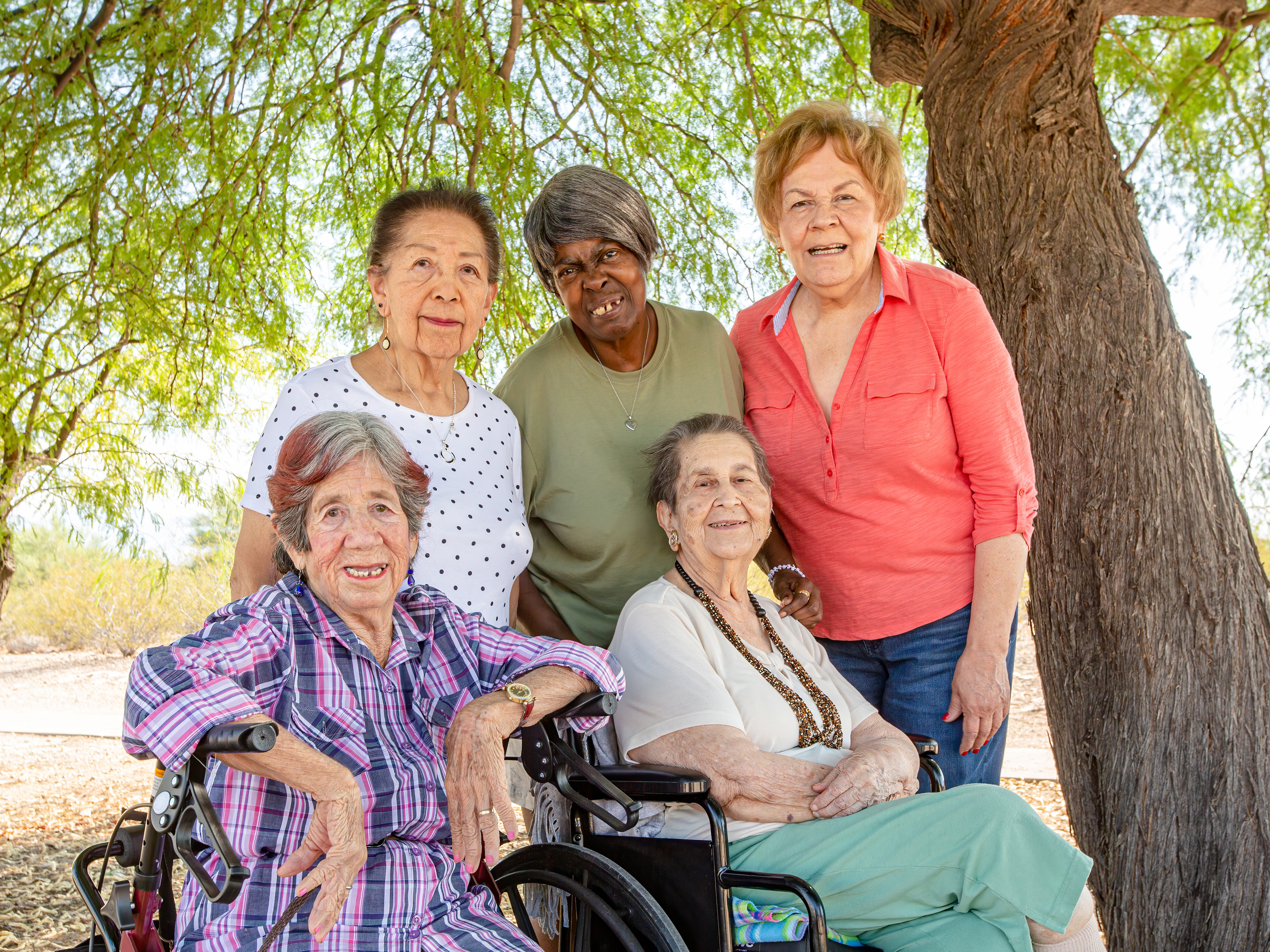 A group of diverse older people.